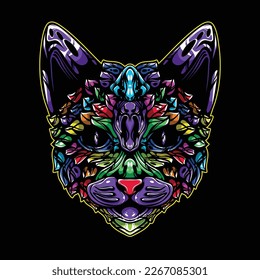 mascota de patrón de gatos decorativo de color lolipop