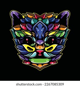 mascota de patrón de gatos decorativo de color lolipop
