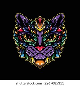 lolipop colorful decorative cat pattern mascot