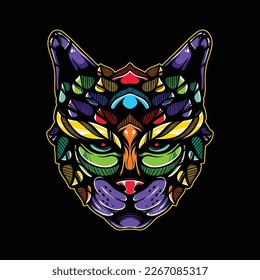 lolipop colorful decorative cat pattern mascot
