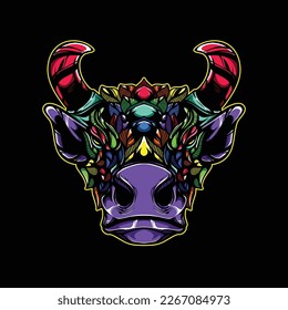 lolipop colorful decorative cow pattern mascot