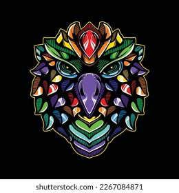 lolipop colorful decorative eagle pattern mascot
