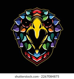 lolipop colorful decorative eagle pattern mascot