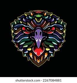 lolipop colorful decorative eagle pattern mascot