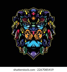 lolipop colorful decorative lion pattern mascot