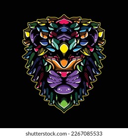 lolipop colorful decorative lion pattern mascot