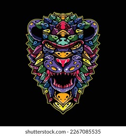 lolipop colorful decorative lion pattern mascot