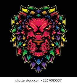 lolipop colorful decorative lion pattern mascot