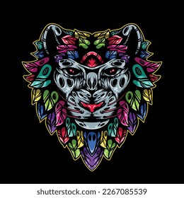 lolipop colorful decorative lion pattern mascot