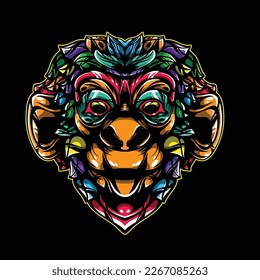 lolipop colorful decorative monkey pattern mascot
