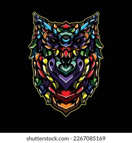 lolipop colorful decorative owl pattern mascot