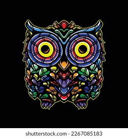 lolipop colorful decorative owl pattern mascot