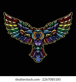 lolipop colorful decorative owl pattern mascot