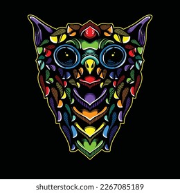 lolipop colorful decorative owl pattern mascot