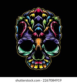 lolipop colorful decorative skull pattern mascot
