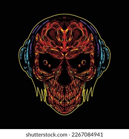 lolipop colorful decorative skull pattern mascot