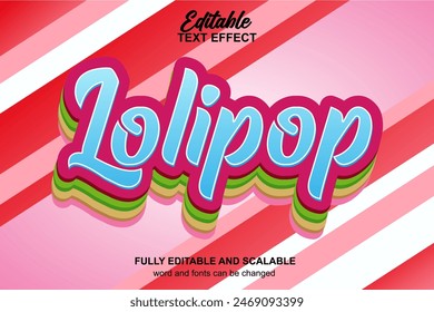 LOLIPOP EDITABLE TEXT EFFECT VECTOR FILE