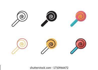 lolipop icon vector illustration with different style design. isolated on white background