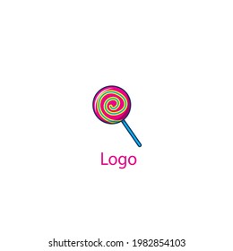 Lolipop logo food candy vector icon