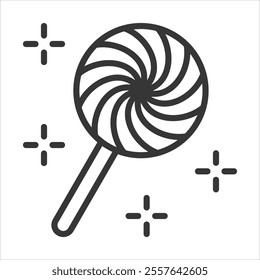 Lolipop Outline Icon Vector Illustration