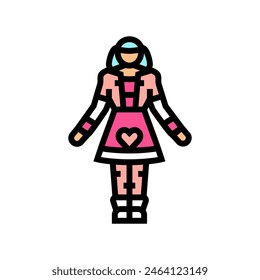 lolita fashion color icon vector. lolita fashion sign. isolated symbol illustration