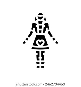 lolita fashion glyph icon vector. lolita fashion sign. isolated symbol illustration