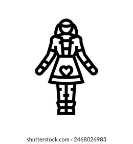 lolita fashion line icon vector. lolita fashion sign. isolated contour symbol black illustration