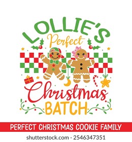 Lollie's perfect Christmas Cookie Batch, Merry Christmas gingerbread cookie family designs
