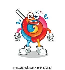 lollipop angry cartoon vector mascot illustration