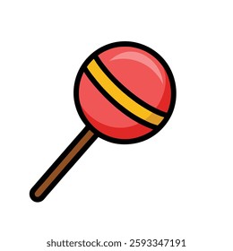 lollipop with black outline on white background  