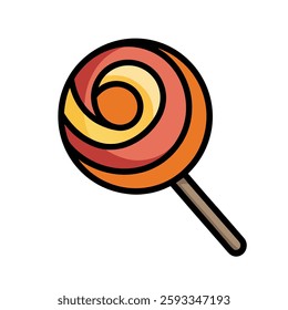 lollipop with black outline on white background  