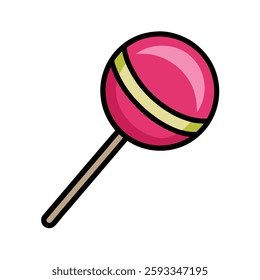 lollipop with black outline on white background  