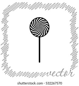 Lollipop  black vector  icon