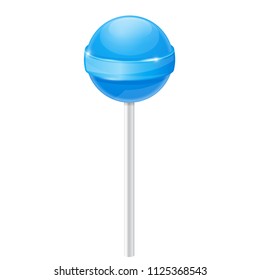Lollipop. Blue candy. Vector 3d illustration isolated on white background