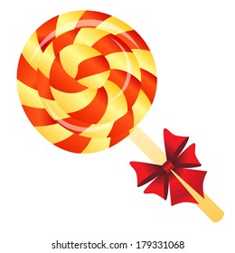 Lollipop with bow isolated