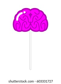 Lollipop brain. Human brains sweet. Unusual sweetness for Halloween. genius food
