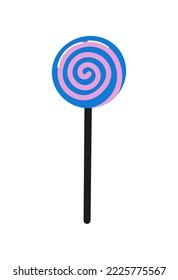 Lollipop candy border background. Hard candie on stick. Vector illustration  isolated on white background. 
