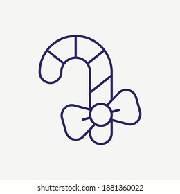 Lollipop Candy Cane Outline Vector Icon