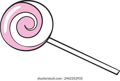Lollipop Candy Doodle Vector Illustration