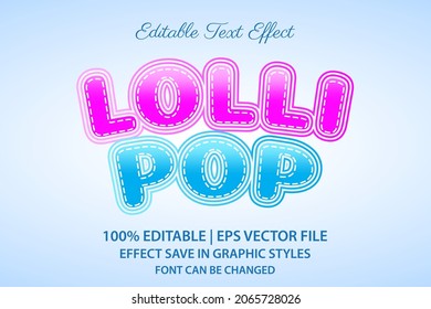 lollipop candy editable text effect 3d style