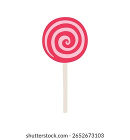 Lollipop candy flat design cartoon sweet dessert. Vector illustration isolated on white background.