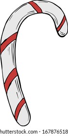 Lollipop. Candy in a flat design. Color vector illustration isolated on a white background. Cartoon style, doodle.