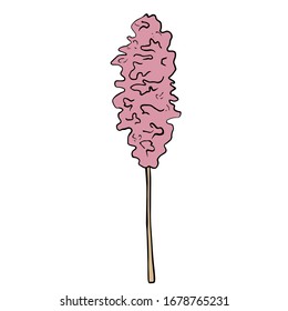 Lollipop. Candy in a flat design. Color vector illustration isolated on a white background. Cartoon style, doodle.
