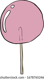 Lollipop. Süßigkeiten in einem flachen Design. Farbige Vektorillustration einzeln auf weißem Hintergrund. Cartoon-Stil, doodle.
