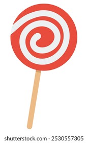 Lollipop-Süßigkeiten, flaches Design einzeln auf weißem Hintergrund.