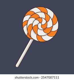 lollipop candy food in flat vector design.