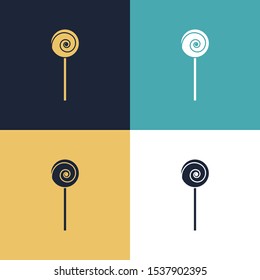 Lollipop Candy Four Color Minimalist Icon Logo Set in Elegant Color
