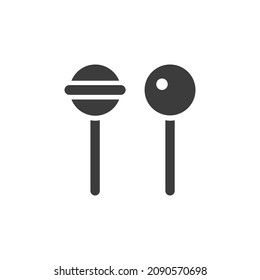 Lollipop Candy Icon Isolated on Black and White Vector Graphic