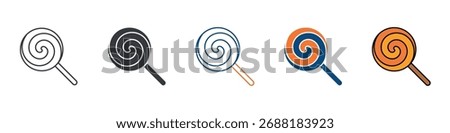 Lollipop Candy Icon Set Multiple Style Collection