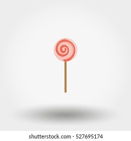 Lollipop. Candy. Icon for web and mobile application. Vector illustration on a white background. Flat design style.